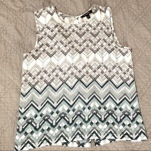Banana Republic Sleeveless Pattern Top Grey Green